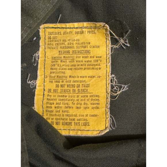 Rare Vtg 80s COASTAL INDUSTRIES Fatigues Pants Army Military Green SZ 30x31 - Picture 7 of 9